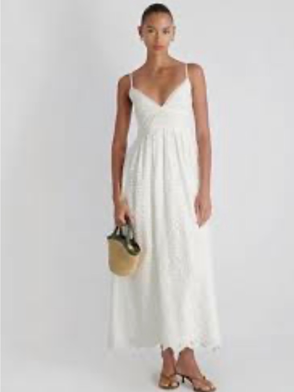 Sincerely Jules White Eyelet adjustment Shoulder Maxi Dress